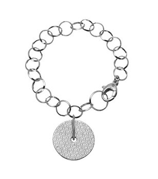 Дамска сребриста гривна с висулка снимка