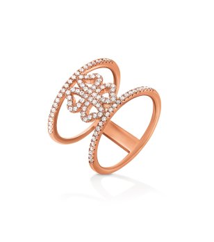 Пръстен в розовозлатисто с кристали размер 54 снимка