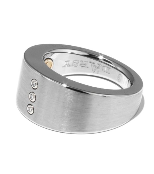 Дамски сребрист пръстен с три камъка снимка