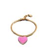 Златиста гривна с висулка розово сърце Best friends-0 снимка