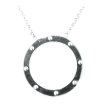 Дамско сребристо колие с кръгла черна висулка-1 снимка