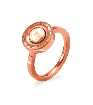 Дамски розовозлатист пръстен с камък размер 54 снимка