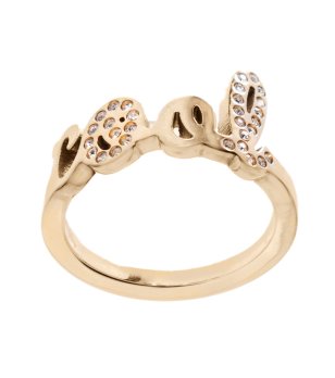 Дамски черен пръстен с надпис размер 54 снимка