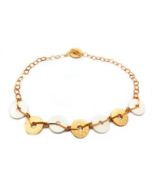 Дамско златисто колие с дискове снимка