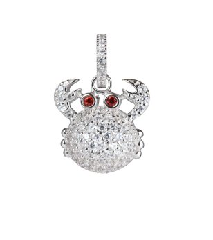 Сребриста висулка с дизайн рак с цирконии снимка