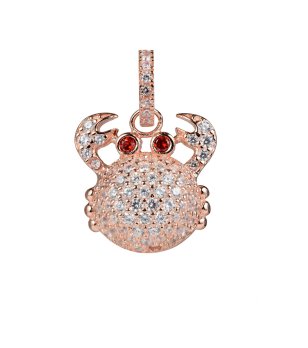 Сребриста висулка с дизайн рак с цирконии снимка