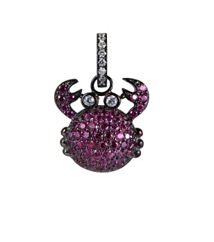 Висулка с форма на рак с лилави цирконии снимка