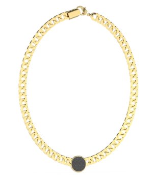 Дамско златисто колие с кръгъл елемент снимка