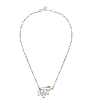 Дамско сребристо колие с висулки снимка