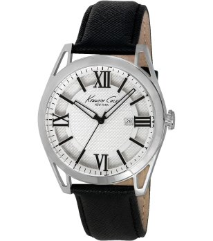 Мъжки аналогов часовник в сребристо и черно с римски цифри снимка