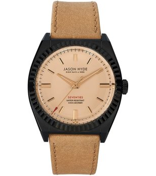 Аналогов часовник в кафяво и черно снимка