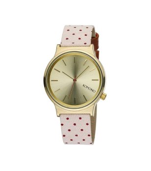 Аналогов часовник в златисто с каишка на точки снимка