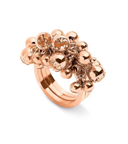 Дамски розовозлатист пръстен с разчупен дизайн размер  52 снимка