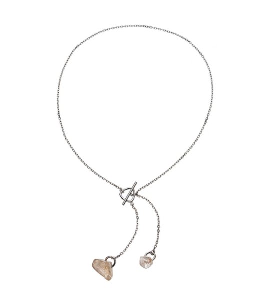 Дамско сребристо колие с висулки снимка