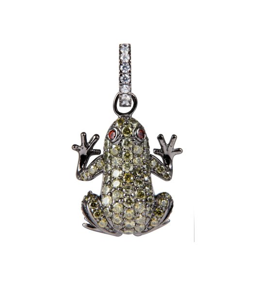 Висулка с дизайн жаба с кристали снимка