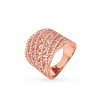 Дамски пръстен в розовозлатисто с кристали размер 52-0 снимка