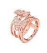 Дамски розовозлатист пръстен с пеперуди размер 54-0 снимка