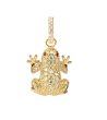 Златиста висулка с дизайн жаба с кристали-0 снимка