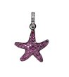 Висулка с форма на звезда с лилави кристали-0 снимка