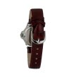 Дамски аналогов часовник с каишка в бордо-1 снимка