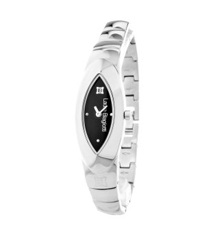 Елегантен дамски часовник в сребристо и черно снимка