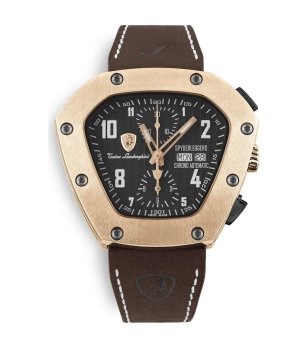 Автоматичен мъжки часовник хронограф в кафяво и златисто снимка