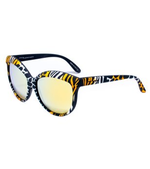 Черни дамски слънчеви очила с принт зебра снимка