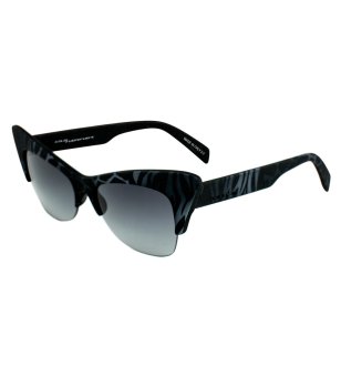 Дамски слънчеви очила котешко око в черно с шарка зебра снимка