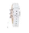 Дамски квадратен часовник с плетена верижка в бяло-1 снимка