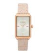 Дамски правоъгълен часовник в розовозлатисто-0 снимка