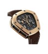 Автоматичен мъжки часовник хронограф в кафяво и златисто-2 снимка