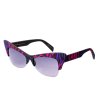 Дамски слънчеви очила котешко око с шарки в циклама и лилаво-0 снимка