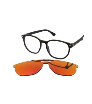 Черна рамка за очила с клипс лещи снимка