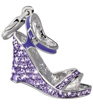 Посребрена висулка с лилави камъни снимка