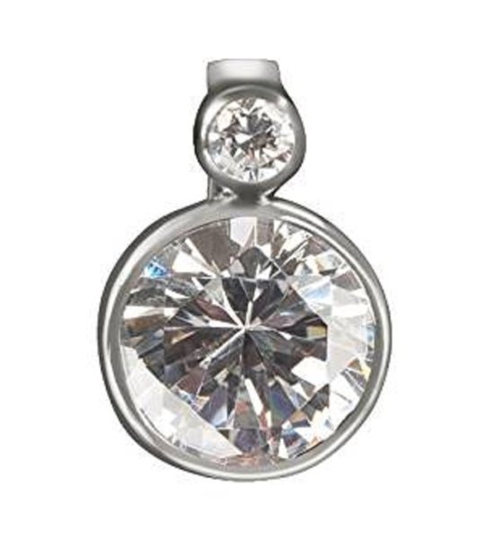 Посребрен чарм с кристали снимка