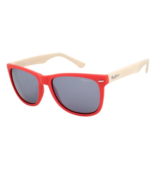 Слънчеви очила в червено и крем снимка