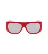 Дамски червени слънчеви очила с бели дръжки-0 снимка