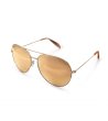 Дамски слънчеви очила авиатор със златиста метална рамка-0 снимка