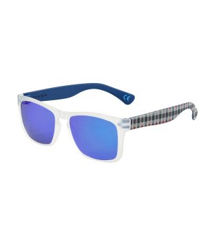 Унисекс слънчеви очила с прозрачна рамка и сини лещи снимка