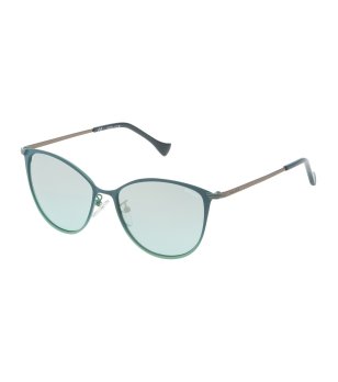 Дамски слънчеви очила в зелен нюанс с метални дръжки снимка