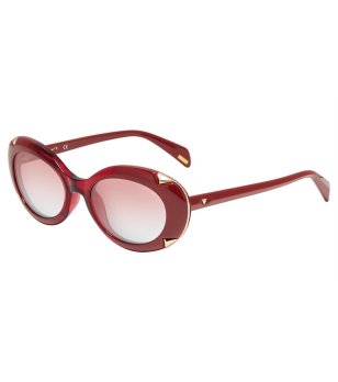 Дамски очила  с ретро дизайн в бордо и златисто снимка