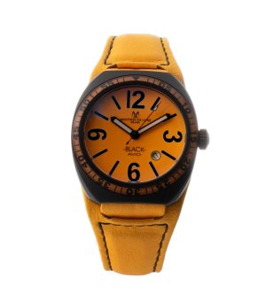 Аналогов кварцов часовник в черно и жълто снимка