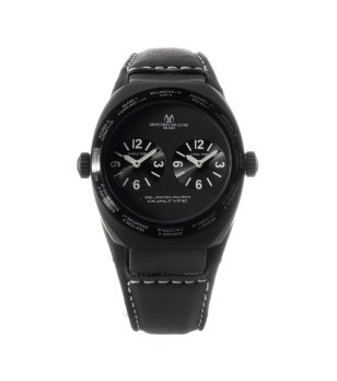 Черен часовник с два циферблата снимка