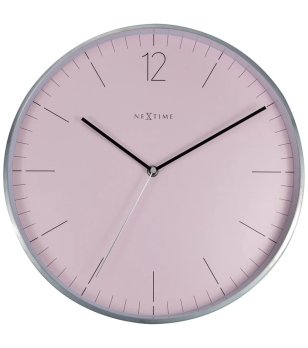 Аналогов стенен часовник в сребристо и розово снимка