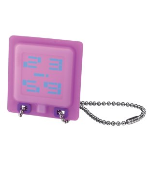 Дигитален часовник с верижка в лилаво снимка