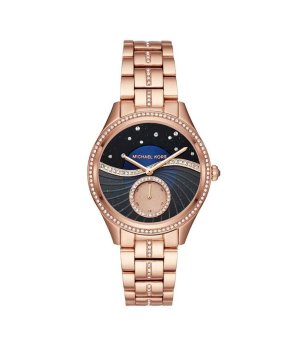 Дамски розовозлатист часовник с ефектен циферблат снимка