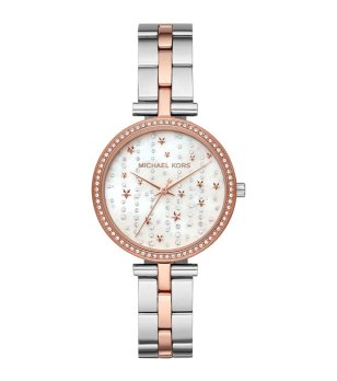 Дамски аналогов часовник в сребристо и розовозлатисто снимка