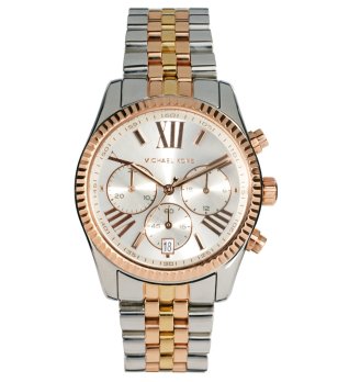 Дамски часовник хронограф в сребристо и розовозлатисто снимка