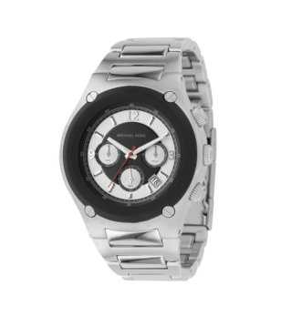 Мъжки часовник хронограф  в сребристо и черно снимка