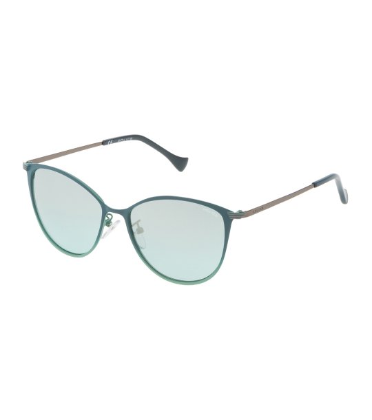 Дамски слънчеви очила в зелен нюанс с метални дръжки снимка